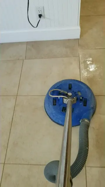 Tile cleaning in a kitchen
