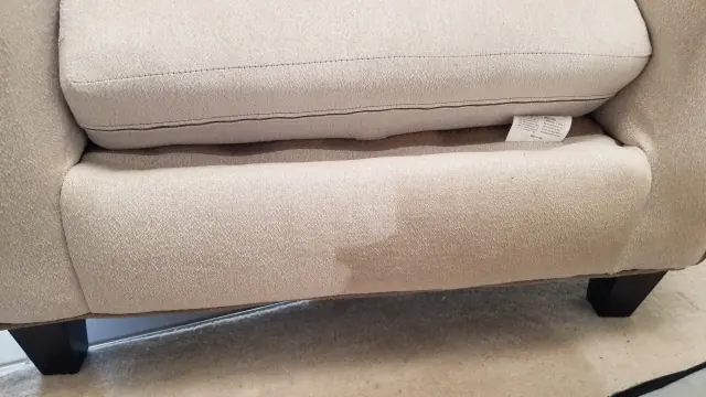 Cushion with one half cleaned
