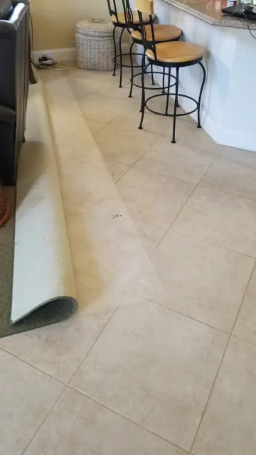 Sofa arm with one half cleaned